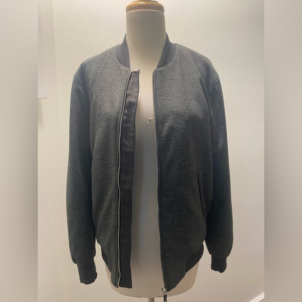 ZARA Mens Light Gray Bomber Jacket - Small